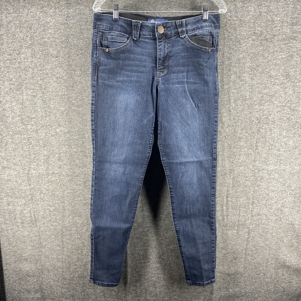 Democracy Jeans Womens 10 Blue Ab Solution Mid Rise Stretch Hipster